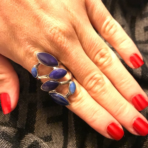 Jewelry - Lapis Lazuli Gemstone Silver Ring Size 7.5